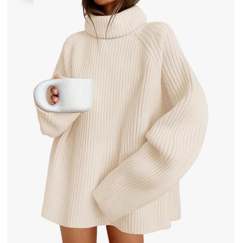 ZESICA Women's 2026 Fall Winter Sweaters Oversized Turtleneck Long Sleeve